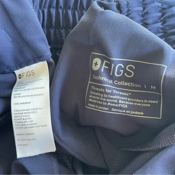 Figs Scrub Set Navy Blue Catarina Top High Waisted Uman Joggers Medium - Picture 9 of 9